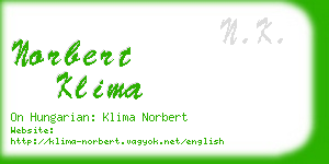 norbert klima business card